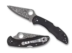 Spyderco Delica® 4 Black Pakkawood Damascus Exclusive* Exclusives