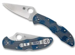 Spyderco Delica® 4 Gray-Blue Zome Super Blue Sprint Run™* Clipit
