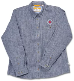 Spyderco Orvis® Women'S Tech Chambray Blue Work Shirt Long Sleeve* Accessories