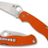 Spyderco Para Military® 2 Orange G-10 Cts Xhp Wharncliffe Exclusive* Exclusives